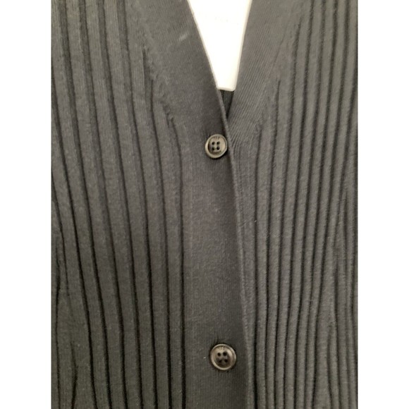 NEW Ted Baker Nardaa Longline Cardigan Dress Ribbed MEDIUM Black Viscose - Picture 8 of 16